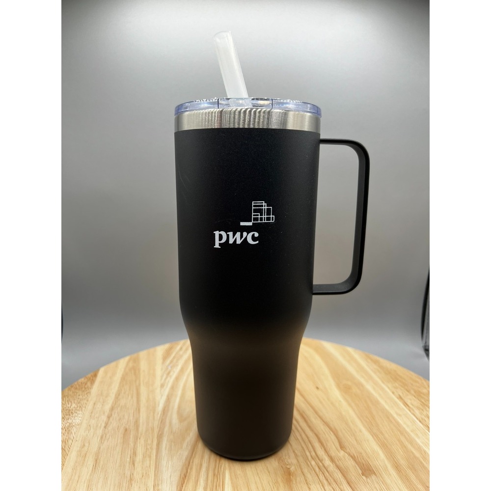 PwC 40oz Stainless Steel Mug with Drinking Straw Denali New w/o Box
